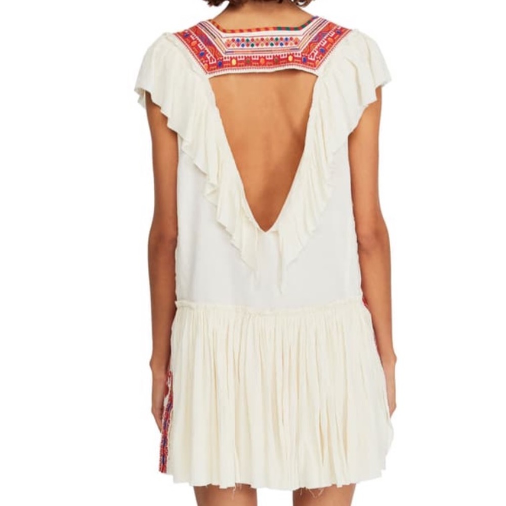 NWT Free People Day Glow Mini White Sand Dress. S - Picture 7 of 13